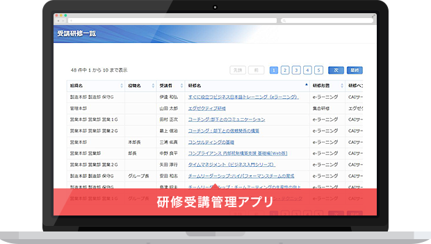 研修受講管理アプリイメージ
